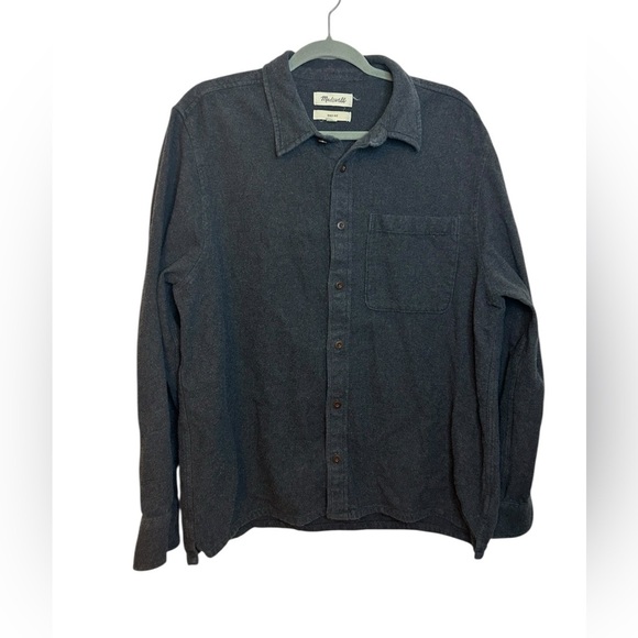 Madewell Charcoal Gray Men’s Fleece Easy Fit Shirt - Picture 1 of 6
